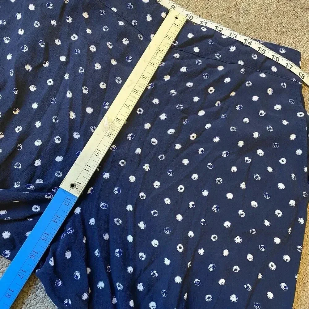 Lucky Brand Womens Sz 2X Navy Blue Balls Print Casual Pull On Pants Pocket
